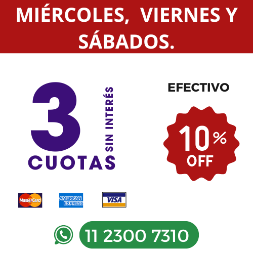días de 3 CUOTAS SIN INTERÉS 